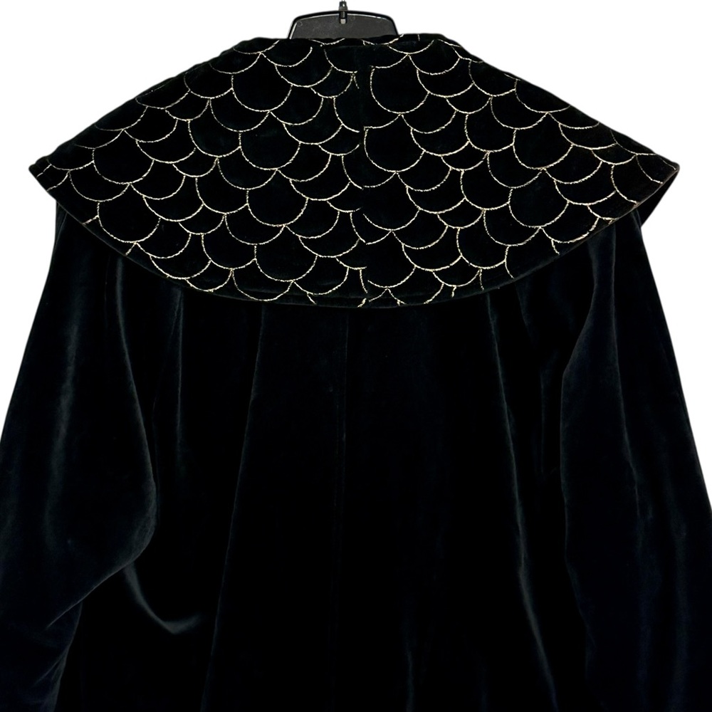 🔥 HOST PICK 🔥 Cattiva Long Velvet Coat Black Vintage L - Picture 10 of 12
